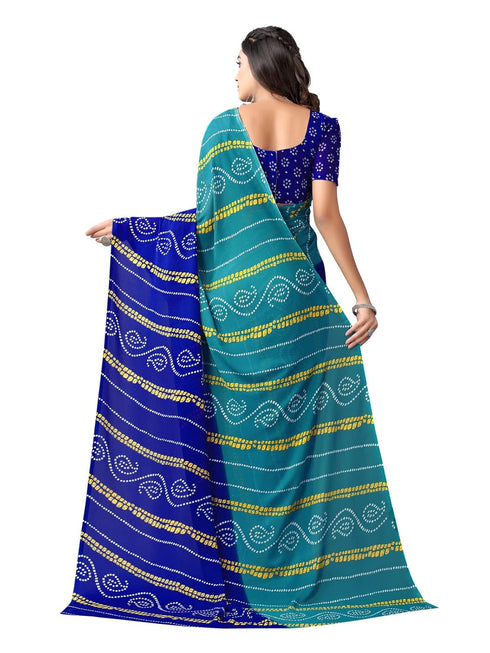 Vasthrlay Georgette Bandhani Unstitched Purple Saree