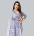 Vasthrlay Cotton Blue White Saree
