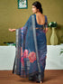 Vasthrlay Digital Printed Unstitched Pink Saree