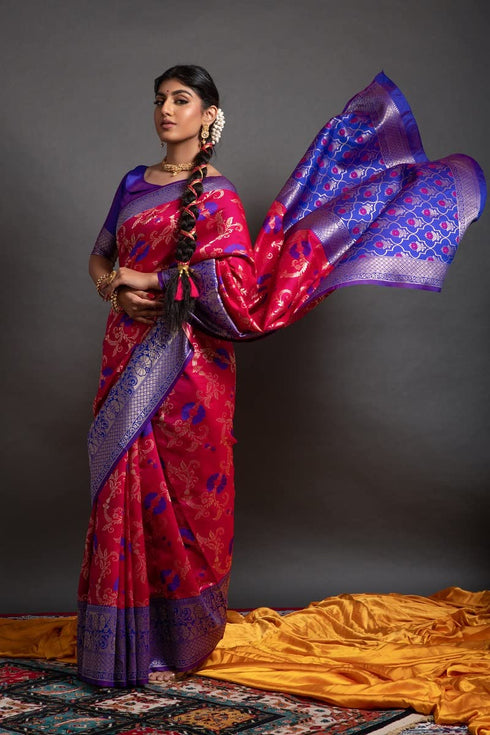 Vasthrlay Banarasi Unstitched Saree