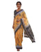 Vasthrlay Womens Printed Unstitched Olive Green Saree