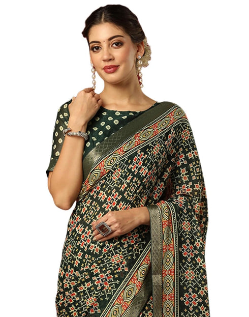 Vasthrlay Georgette Bandhani Unstitched Wine Saree