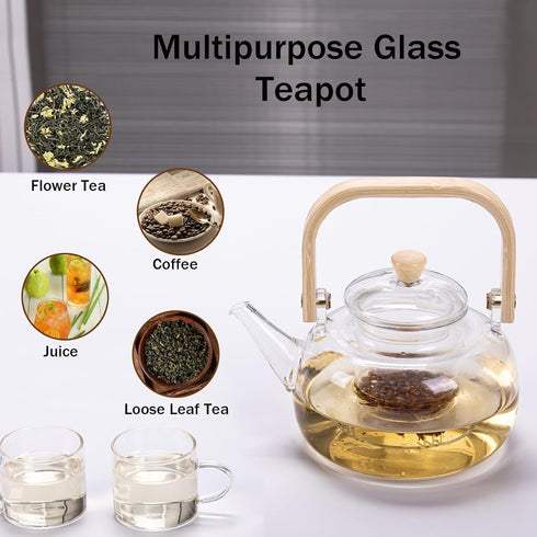 PAPITA Glass Teapot Kettle with Glass Infuser