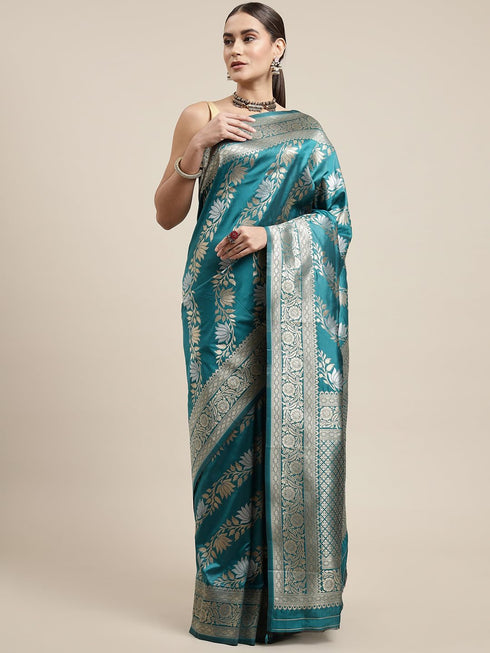 Vasthrlay Silver Banarasi Saree