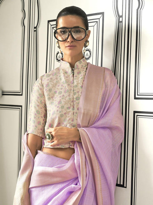 Vasthrlay Unstitched Multicolor Comfortable Friendly Saree