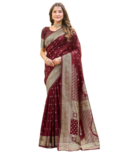 Vasthrlay Womens Weaving Unstitched Cream Saree