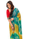 Vasthrlay Georgette Bandhani Teal Blue Saree With Unstitched Blouse Piece