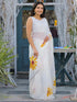 Vasthrlay Printed White Saree