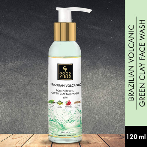 Good Vibes Brazilian Volcanic Pore Purifying Green Clay Face Wash 120ml