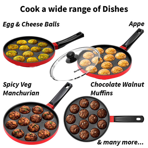 Hawkins Nonstick Appe Pan with Glass Lid| 12 Cups