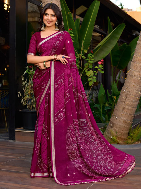 Vasthrlay Bandhani Unstitched Designer Sr Ethnic Wear