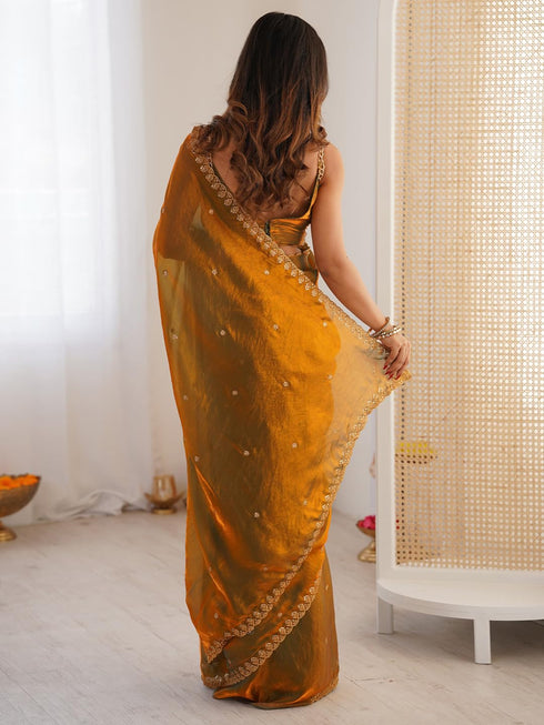 Vasthrlay Metallic Unstitched Designer Rt Ethnic Wear