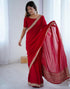 Vasthrlay Sequence Embroidery Unstitched Red Saree