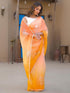Vasthrlay Embroidery Scalloped Unstitched Turquoise Saree
