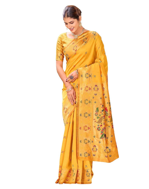 Vasthrlay Weaving Paithani Unstitched Pink Saree