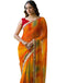 Vasthrlay Bandhani Embroidery Unstitched Yellow Saree