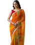 Vasthrlay Bandhani Embroidery Unstitched Yellow Saree