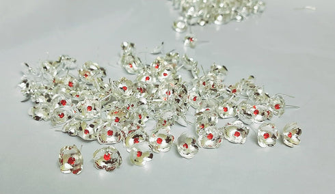 Pure Silver Flowers 108 with Kundan 115g