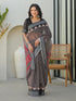 Vasthrlay Bandhani Embroidery Unstitched White Saree