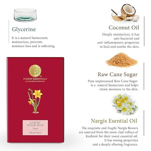 Forest Essentials Luxury Sugar Soap Nargis