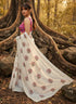 Vasthrlay Georgette Embroidery White Ethnic Wear