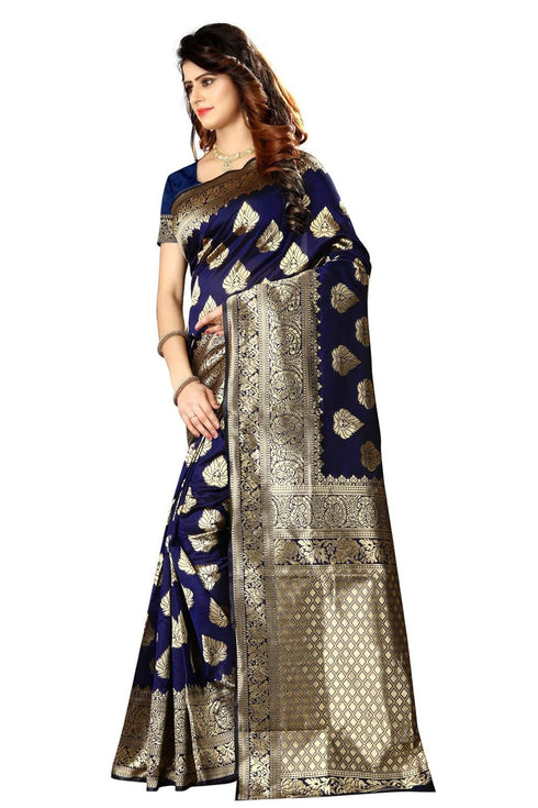VasthrlayRoyal Blue San Pari Saree
