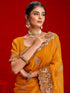Vasthrlay Scalloped Embroidery Maroon Saree