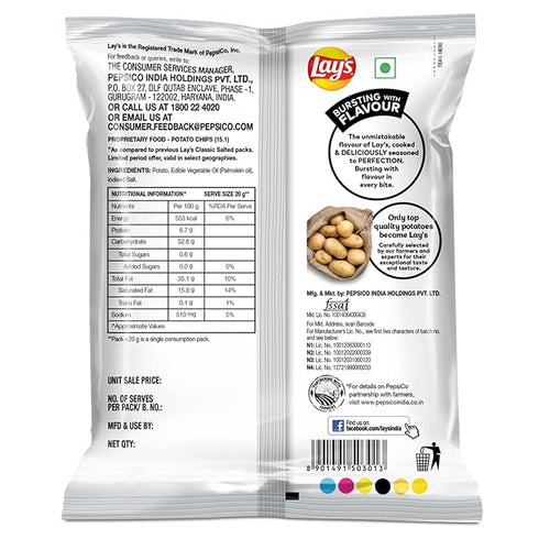 Lay's Classic Salted Potato Chips, 24g