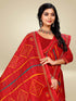 Vasthrlay Bandhani Swarovski Traditional Red Saree