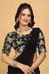 Designer Georgette Saree with Embroidered Blouse Piece