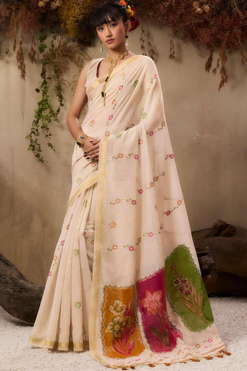 Vasthrlay Kanjivaram Cotton Unstitched Ethnic Wear
