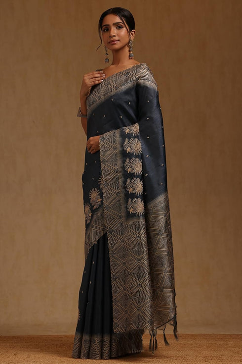 Vasthrlay Tussar Ethnic Embroidered