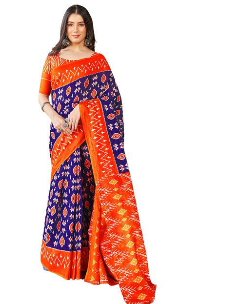 Vasthrlay Chanderi Bandhani Unstitched White Saree
