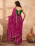 Vasthrlay Vasthrlaywomenspinkgeorgettebandhaniprintembroideredlaceworksareewithunstitchedblousepiece Sareeforwoman Designersareeforwomen Tr Ethnic Wear