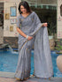Vasthrlay Womens Printed Unstitched Light Green Saree