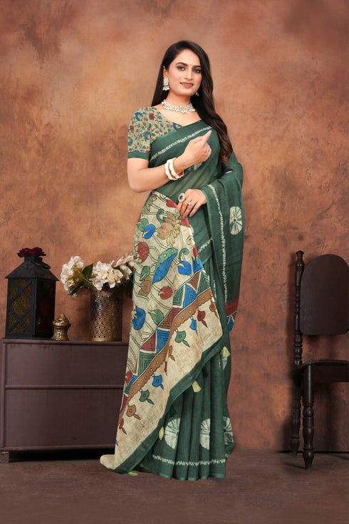Vasthrlay Cotton Kalamkari Border Matching