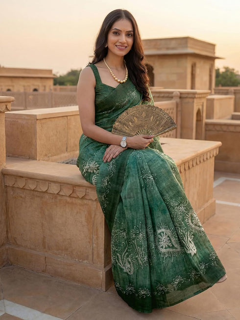 Vasthrlay Printed Dusty Saree