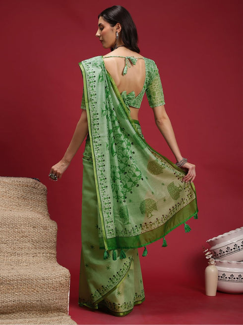 Vasthrlay Madhubani Printed Unstitched Hs Ethnic Wear