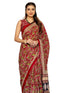 Vasthrlay Womens Printed Unstitched Red Saree