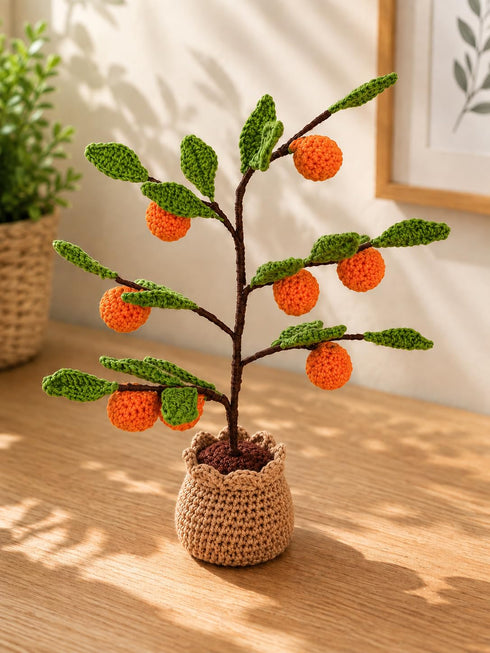 Handmade Crochet Orange Trees