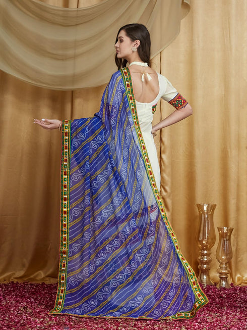 Vasthrlay Bandhani Embroidered Saree