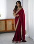 Vasthrlay Sequence Embroidery Unstitched Dark Green Saree