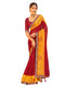 Vasthrlay Georgette Embroidery Unstitched Red Saree