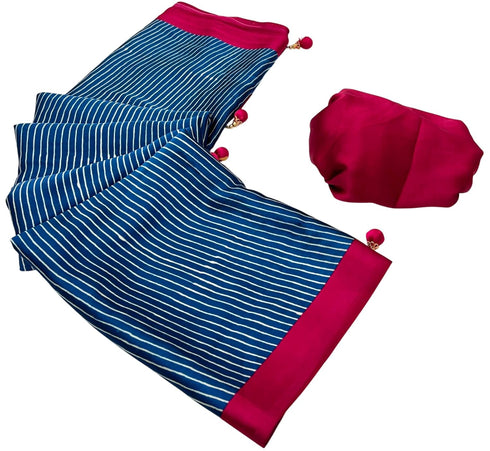 Vasthrlay Ajrakh Saree Crepe