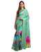 Vasthrlay Printed Jacquard Unstitched Rama Green Saree