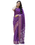 Vasthrlay Womens Striped Unstitched Dusty Pink Saree