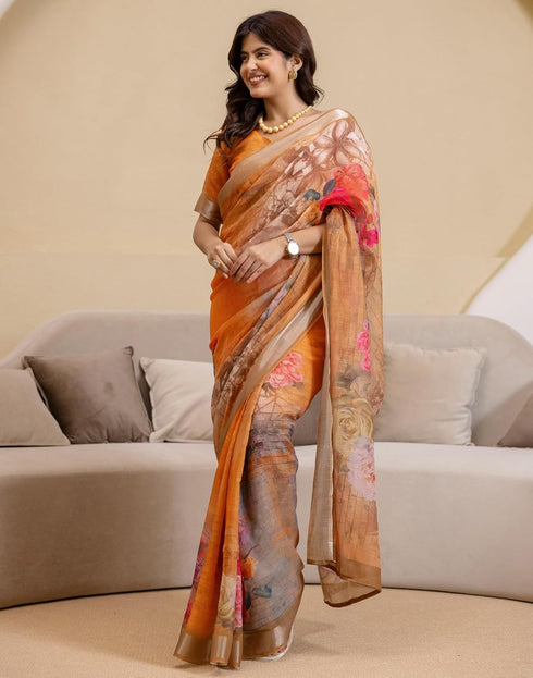 Vasthrlay Womens Printed Minute Green Saree