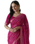 Vasthrlay Georgette Bandhani Unstitched Purple Saree