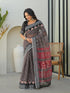 Vasthrlay Bandhani Embroidery Unstitched White Saree