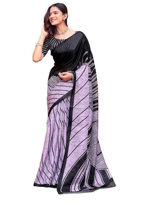 Vasthrlay Womens Printed Unstitched Dusty Pink Saree